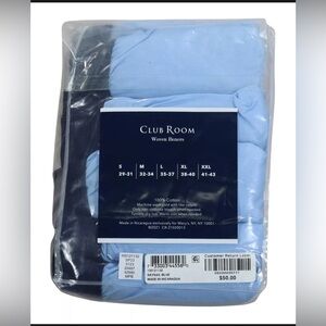 Club Room Men Blue Woven Cotton Tagless 4-Pack Underwear Boxer Size M